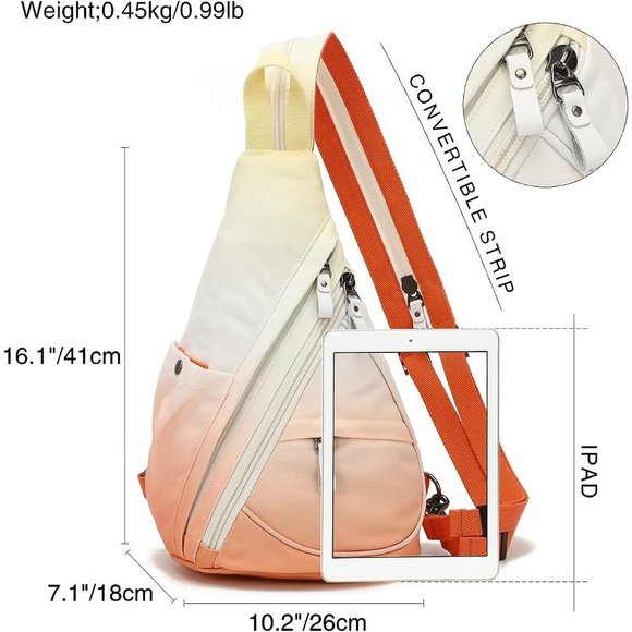 Women Small Casual Canvas Sling Crossbody Shoulder Backpack main image 6
